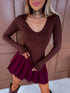 Tops ar v-veida izgriezumu "JELLY BELLY VD1802" - CHOCO